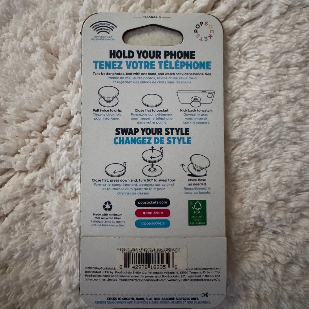 PopSockets PopGrip Butterfly Swappable Phone Grip Stand